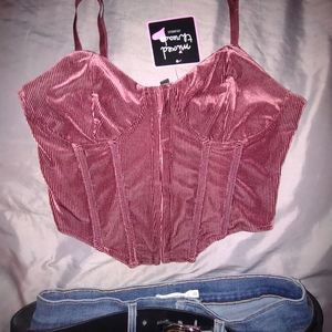 Velvet Bustier crop top
